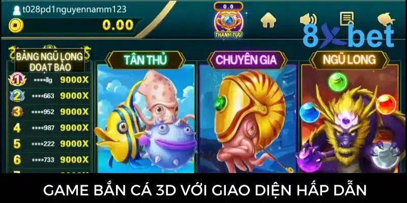 Bắn cá 8xbet - Cơ hội làm giàu cực nhanh cho cược thủ Đồ họa đẹp mắt, thu hút người chơi